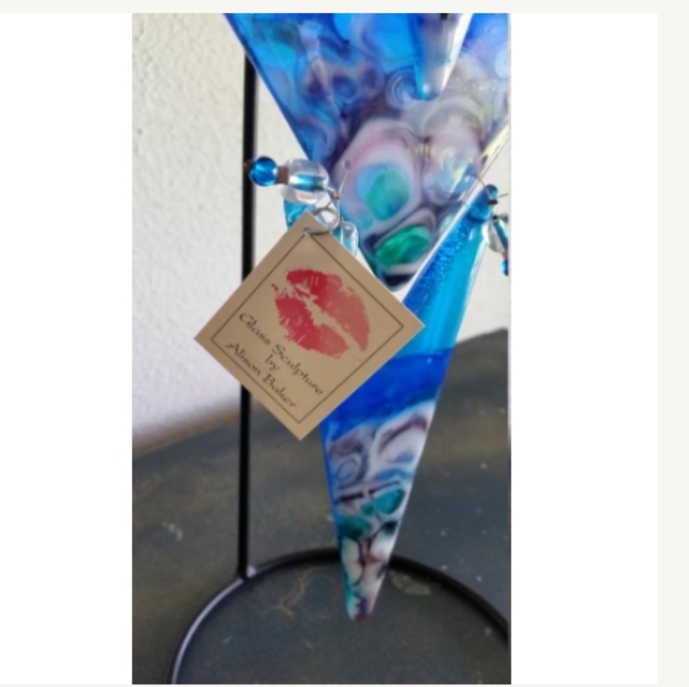 Hand crafted glass sculpture.